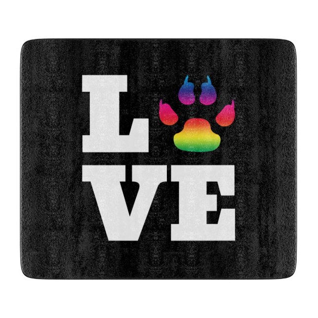 Rainbow paw cutting board (Front)
