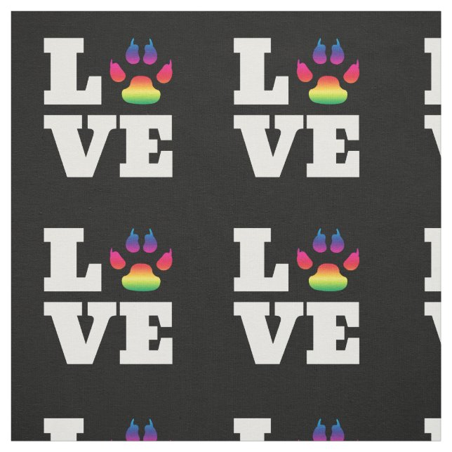 Rainbow paw fabric (Swatch)
