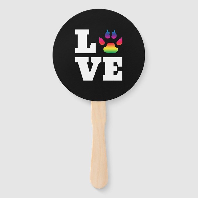 Rainbow paw hand fan (Front)