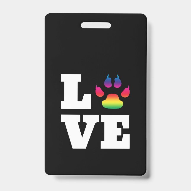 Rainbow paw ID badge (Front)