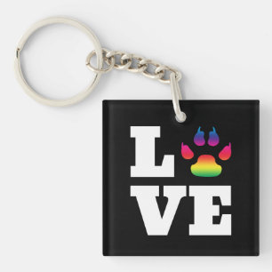 Rainbow paw key ring