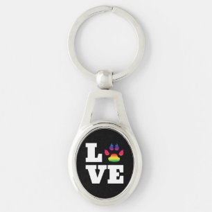 Rainbow paw key ring