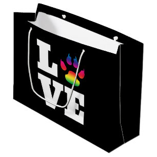 Rainbow paw large gift bag