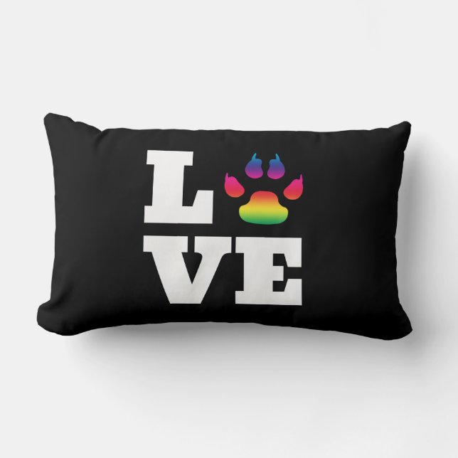 Rainbow paw lumbar cushion (Front)