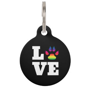 Rainbow paw pet tag