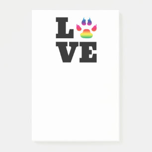 Rainbow paw post-it notes