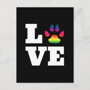 Rainbow paw postcard