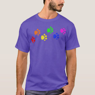 Rainbow Paw Print Dog Paw LGBT Pride LGBT Dog Love T-Shirt
