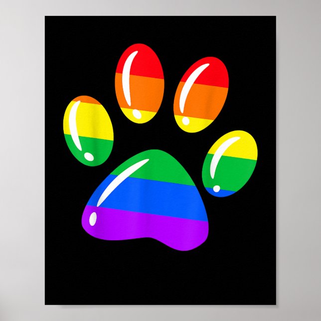 Rainbow Paw Print Dog Paw LGBT Pride LGBT Supporte (Front)