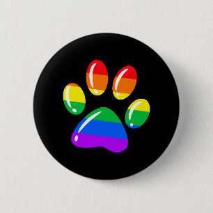 Rainbow Paw Print Dog Paw LGBT Pride LGBT Supporte 6 Cm Round Badge