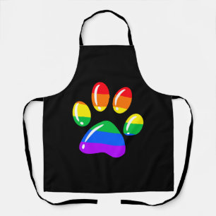 Rainbow Paw Print Dog Paw LGBT Pride LGBT Supporte Apron