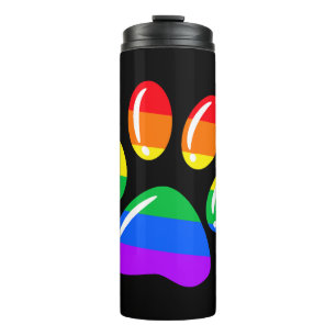 Rainbow Paw Print Dog Paw LGBT Pride LGBT Supporte Thermal Tumbler