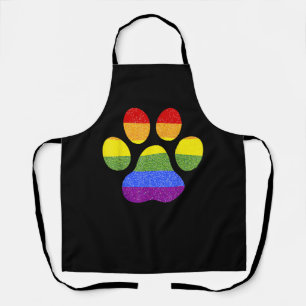 Rainbow Paw Print Dog Paw LGBT Pride Supporter Dog Apron