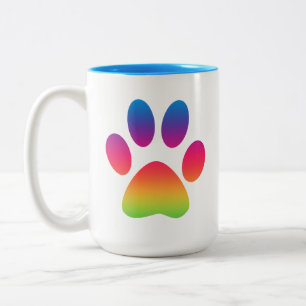 Rainbow Paw Print Mug
