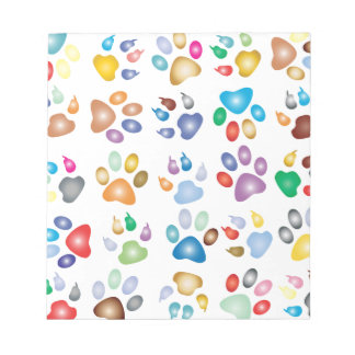 Rainbow Paw Prints Notepad