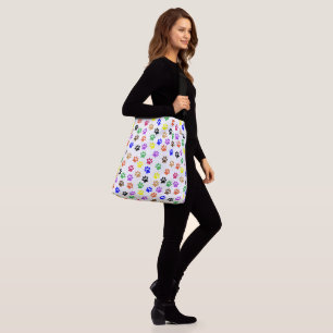 Rainbow Paw Prints PatternTote Bag