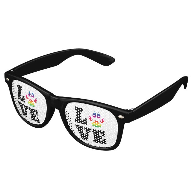 Rainbow paw retro sunglasses (Angled)