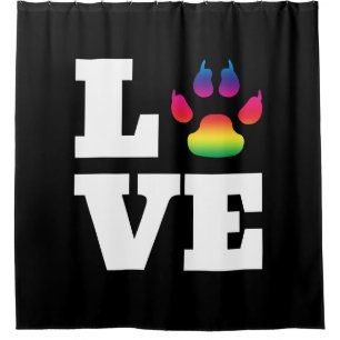 Rainbow paw shower curtain