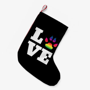 Rainbow paw small christmas stocking