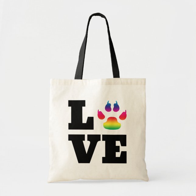 Rainbow paw tote bag (Front)