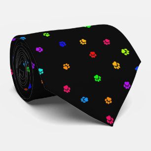 Rainbow Pawprint Necktie