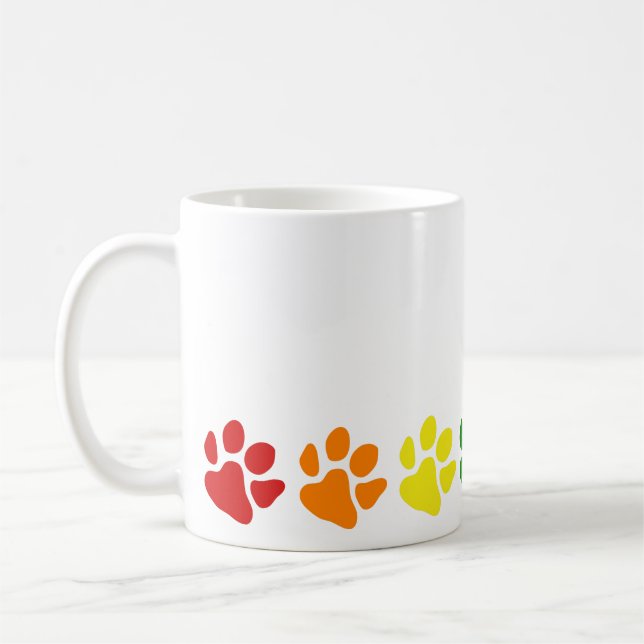 Rainbow Paws Coffee Mug (Left)