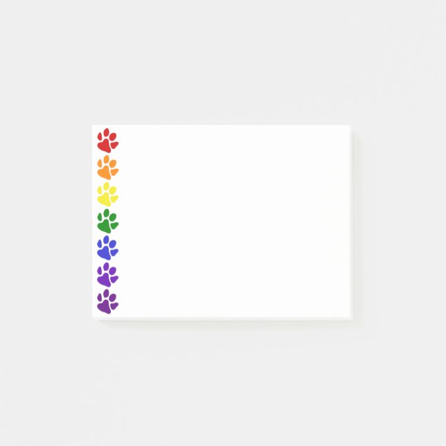 Rainbow Paws Post-it Notes (Front)