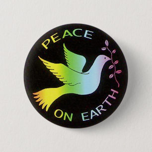 Rainbow Peace Dove Peace Sign 6 Cm Round Badge