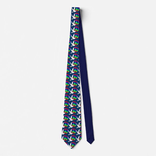 Rainbow Peace Dove Tie (Front)