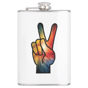 Rainbow Peace Hip Flask