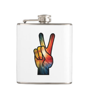Rainbow Peace Hip Flask
