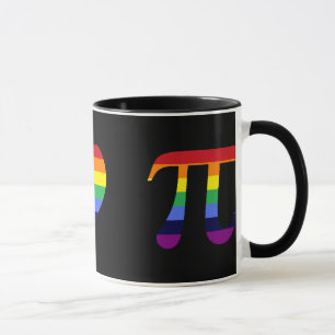 rainbow peace love pi mug