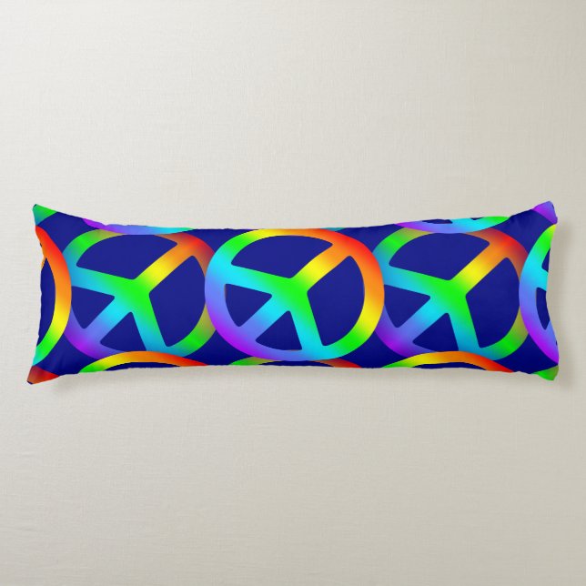 Rainbow Peace Sign Body Cushion (Front)