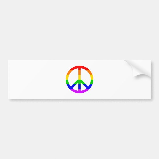 Rainbow Peace Sign Bumper Sticker (Front)