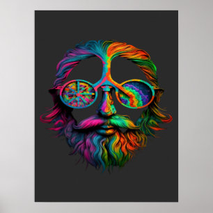 Rainbow Peace Sign Cool Dude Hippie