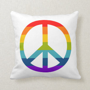 Rainbow Peace Sign Cushion