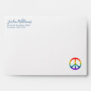 Rainbow Peace Sign Envelope