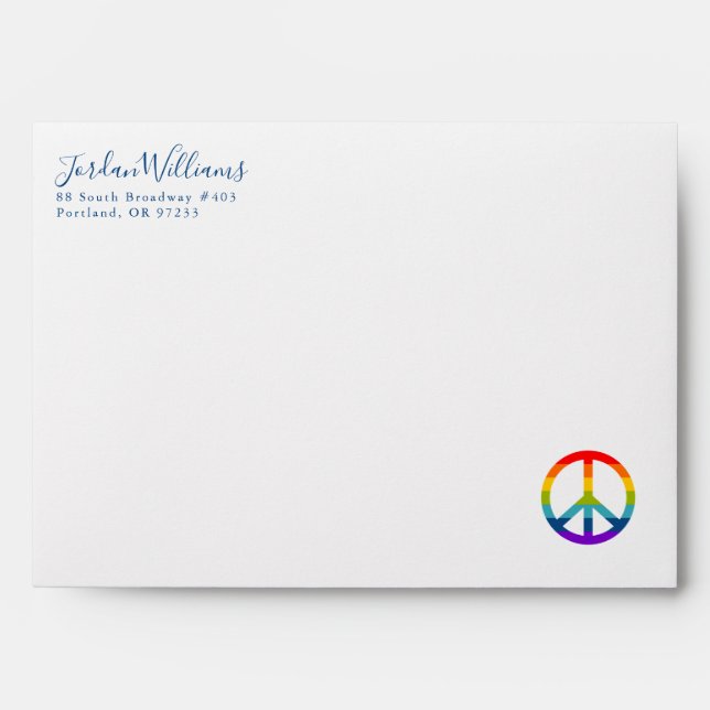 Rainbow Peace Sign Envelope (Front)