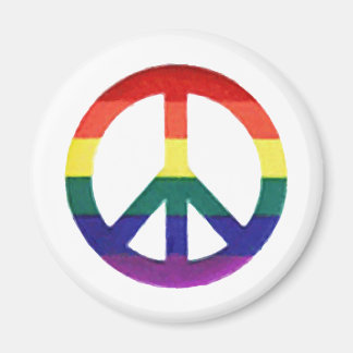 Rainbow Peace-Sign Magnet