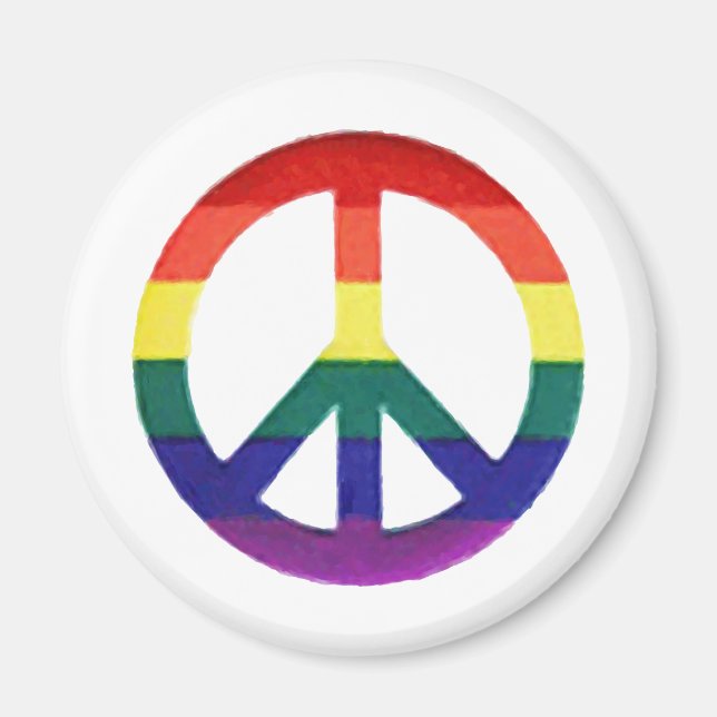 Rainbow Peace-Sign Magnet (Front)