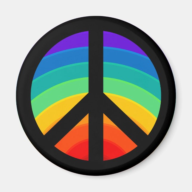 Rainbow Peace Sign Magnet (Front)