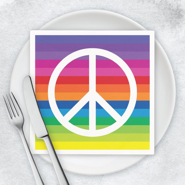 Rainbow Peace Sign Napkin (Creator Uploaded)