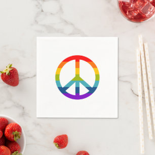 Rainbow Peace Sign Napkin