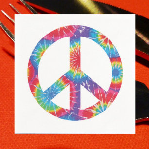 Rainbow Peace Sign Napkins 60s sixties party