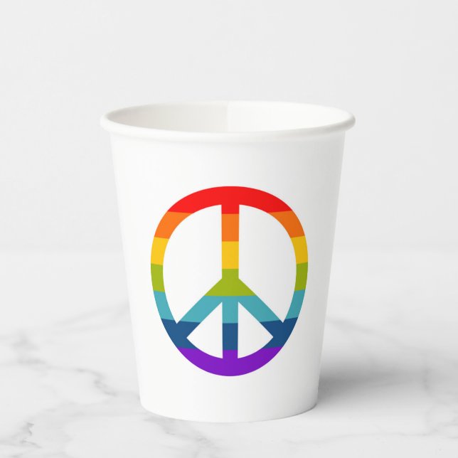 Rainbow Peace Sign Paper Cups (Left)