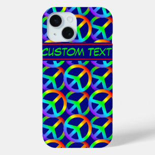 Rainbow Peace Sign Phone Case with Custom Text
