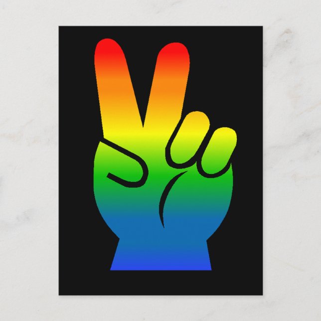Rainbow Peace Sign Postcard (Front)