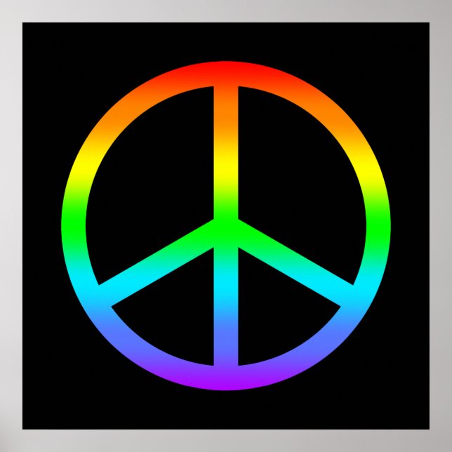 Rainbow Peace Sign Poster (Front)
