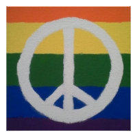 Rainbow Peace Sign Poster