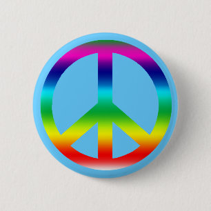 Rainbow Peace Sign Products 6 Cm Round Badge